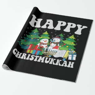 Papier Cadeau Heureux Chrismukkah Funny Hanoukka cadeau de Noël