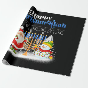 Papier Cadeau Heureux Chrismukkah Funny Hanoukka Christmas Jewis