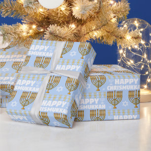 Papier Cadeau Heureux Chrismukkah Menorah
