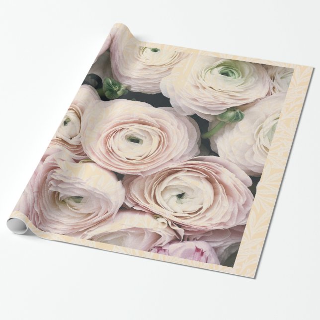 PAPIER CADEAU HEUREUX GRAINES WRAPPER PALE ROSE ROSE ROSE CADEAU (Déroulé)