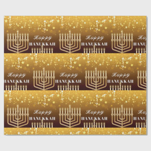 Papier Cadeau Heureux Hanoukka Menorah
