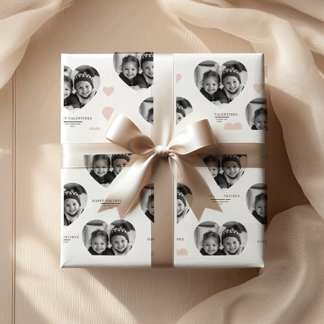 Papier Cadeau Heureux Valentine's personnalisée Heart Photo Past (Créateur téléchargé)