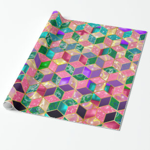 Papier Cadeau Hexagone en forme de diamant multimixte amusant