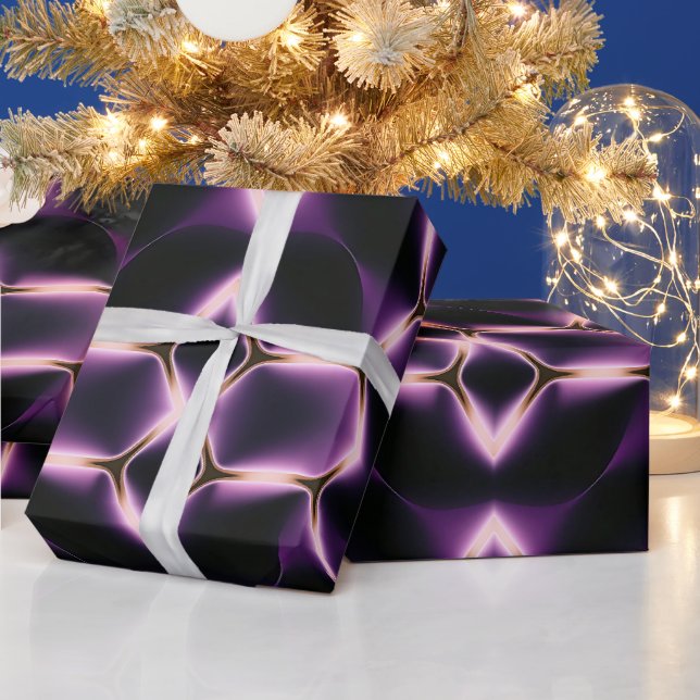Papier Cadeau Hexagone Violet Lumineux  (Vacances)