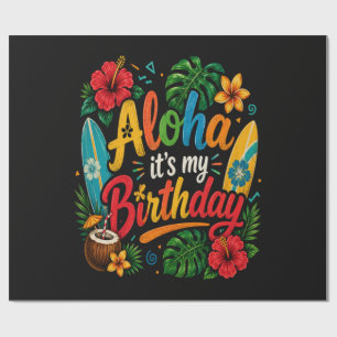 Papier Cadeau Hibiscus Aloha Anniversaire Hawaï