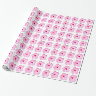 Papier Cadeau Hibiscus rose Fleur tropicale