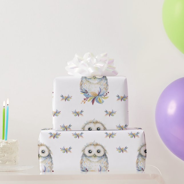 Papier Cadeau Hibou (Cadeaux de fête)