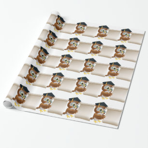 Papier Cadeau Hibou avec le document de rouleau