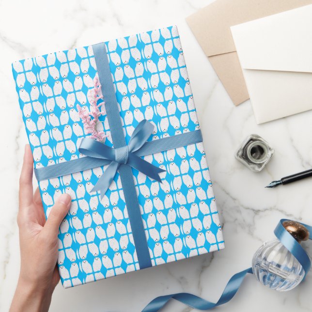 Papier Cadeau Hibou des neiges glamour moderne (Cadeaux)