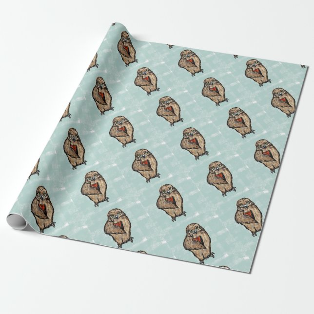 Papier Cadeau Hibou sage (Déroulé)