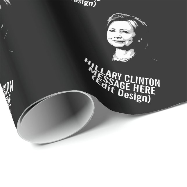 Papier Cadeau Hillary Clinton personnalisée (Coin rond)