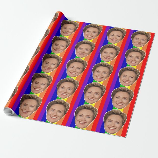 Papier Cadeau Hillary Clinton Rainbow Wrapper Paper (Déroulé)