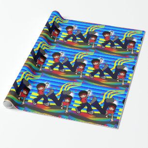 Papier Cadeau Hip hop Break Dancing 2 Enfants