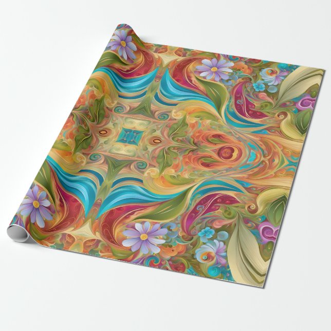 Papier Cadeau Hippie bio torsadée rétro (Déroulé)