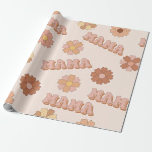 Papier Cadeau Hippie maman motif sans soudure. Arrière - plan s