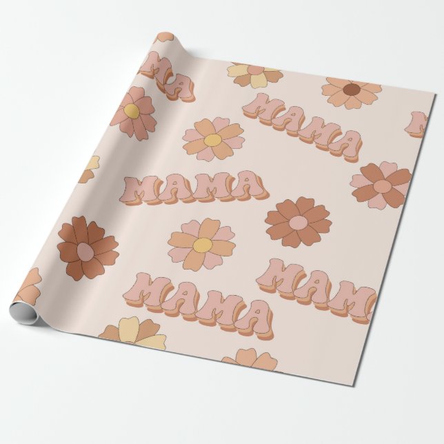 Papier Cadeau Hippie maman motif sans soudure. Arrière - plan su (Déroulé)