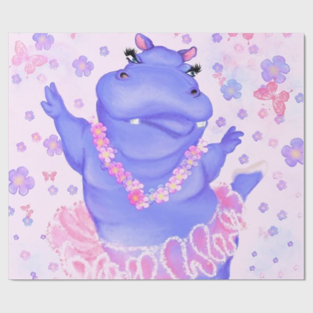 Papier Cadeau Hippo Prima Ballerina - Bonne danseuse (Plat)