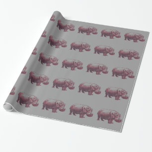 Papier Cadeau Hippopotame