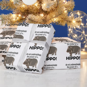 Papier Cadeau Hippopotame Animal Drôle Hippo