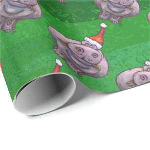 Papier Cadeau Hippopotame dans le motif de casquette de Père