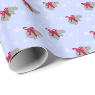 Papier Cadeau Hippopotame de Noël