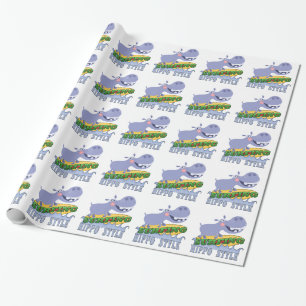 Papier Cadeau Hippopotame de surfer