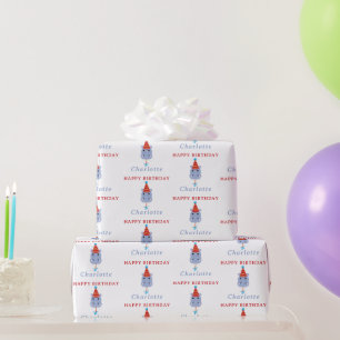Papier Cadeau Hippopotame Mignon Hippo Nom Personnalisé Annivers