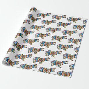 Papier Cadeau Hippopotome Psychédélique