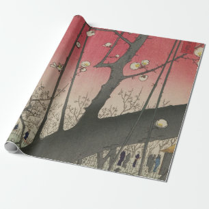 Papier Cadeau Hiroshige Plum Estate Kameido : Japonais vintage