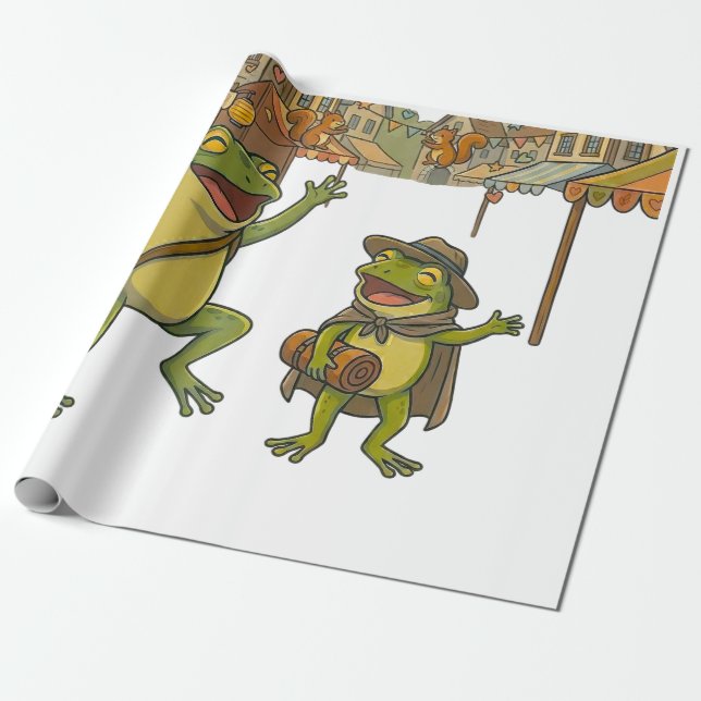 Papier Cadeau histoire courte des grenouilles d'aventure (Déroulé)