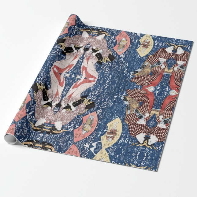 Papier Cadeau Histoire japonaise Geisha (Déroulé)