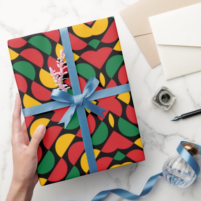 Papier Cadeau Histoire noire colorée Motif transparent (Cadeaux)
