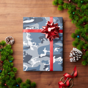 Papier Cadeau Hiver Camouflage bleu neige, Militaire, Armée