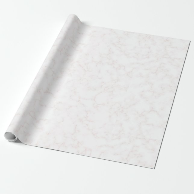 Papier Cadeau Hiver Moderne Élégant Marbre Blanc et Blush Pâle (Déroulé)