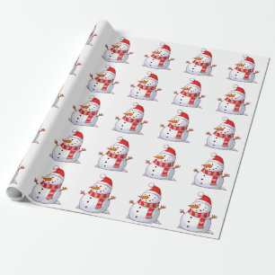 PAPIER CADEAU HIVER SNOWMAN