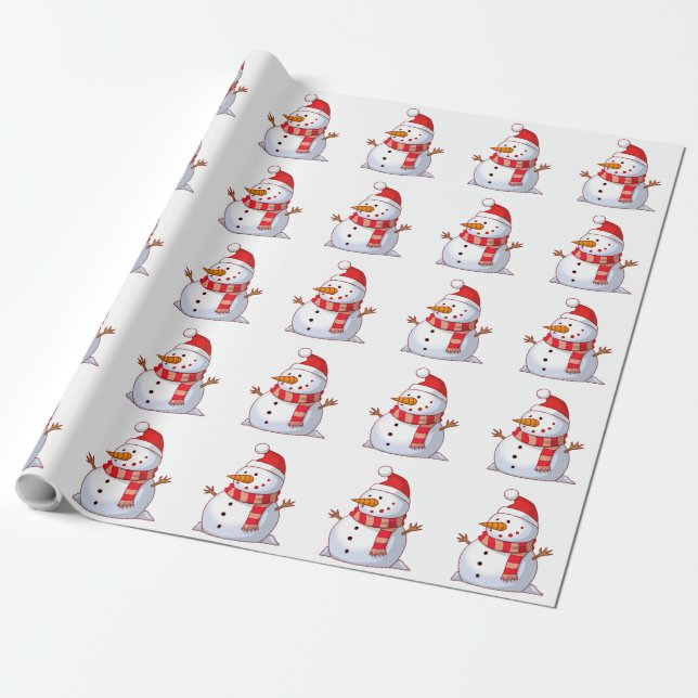 PAPIER CADEAU HIVER SNOWMAN (Déroulé)