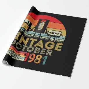 Papier Cadeau HNE 1981 Octobre Vintage 40e Anniversaire