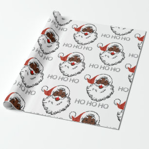 Papier Cadeau ho black père Noël