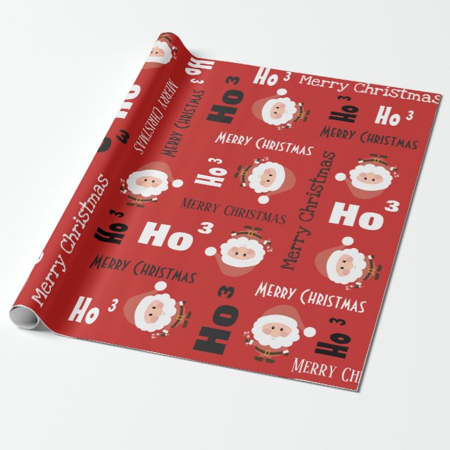 Papier Cadeau Ho "cubed" Père Noël Holiday (Déroulé)