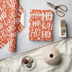 Papier Cadeau Ho Ho Ho Christmas Holiday Chic Typographie modern
