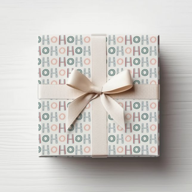 Papier Cadeau Ho Ho Ho Enveloppement Papier (Modern Christmas Holiday Ho Ho Ho Wrapping Paper by Painted Paperie
)