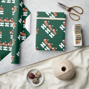 Papier Cadeau Ho Ho Ho Football   Drôle d'humour de Noël