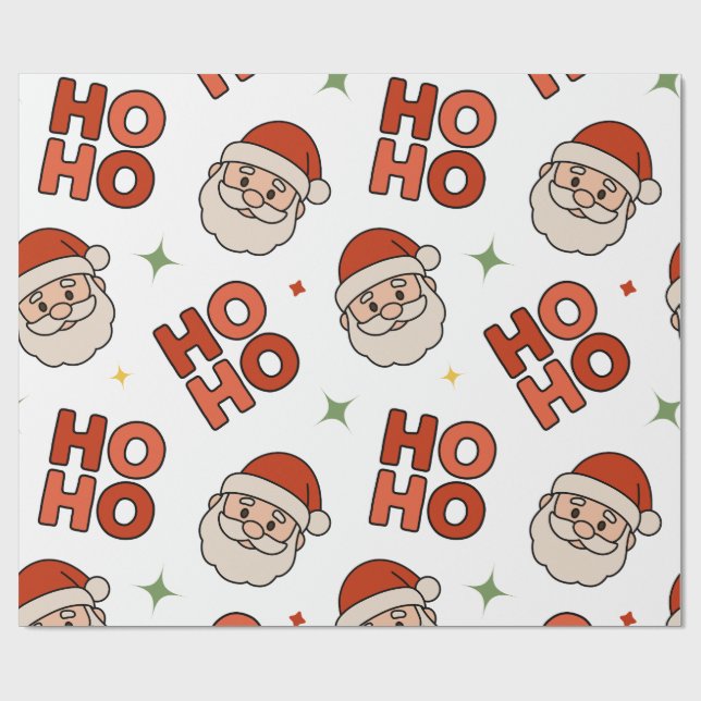 Papier Cadeau Ho Ho Ho Santa Wrapping Paper – Fun & Festive (Plat)