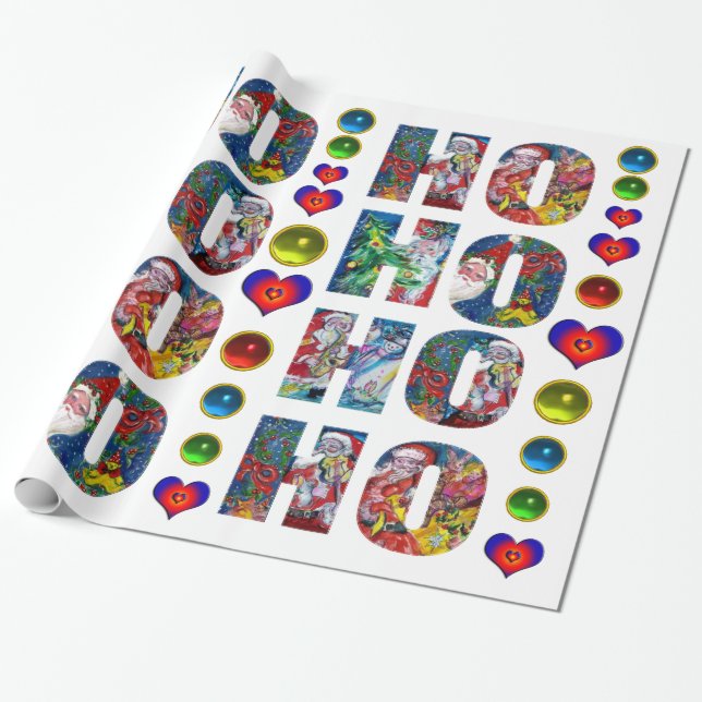 PAPIER CADEAU HO HO PÈRE NOËL MUSICAL NOËL NUIT DE NOËL (Déroulé)