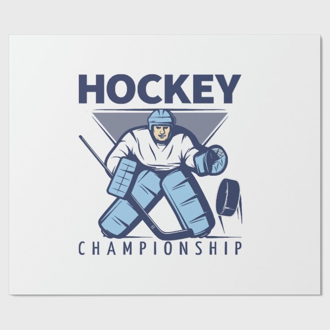 Papier Cadeau Hockey drôle (Plat)