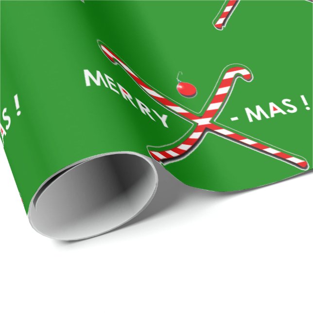 Papier Cadeau Hockey sur gazon Noël (Coin rond)