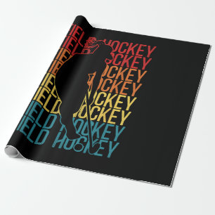 Papier Cadeau Hockey sur gazon Vintage rétrograde Hockey sur gaz