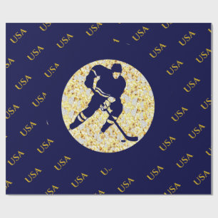 PAPIER CADEAU HOCKEY SUR GLACE