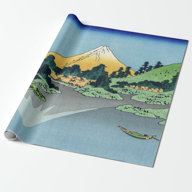 Papier Cadeau Hokusai - Le Mont Fuji reflète le lac Kawaguchi (Déroulé)