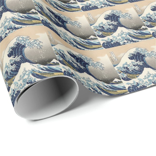 Papier Cadeau Hokusai, “ The Great Wave off Kanagawa ” (Coin rond)